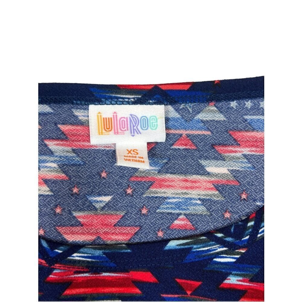 Lularoe Debbie Women's Long Sleeve Navy Blue Design Dress - Picture 3 of 7